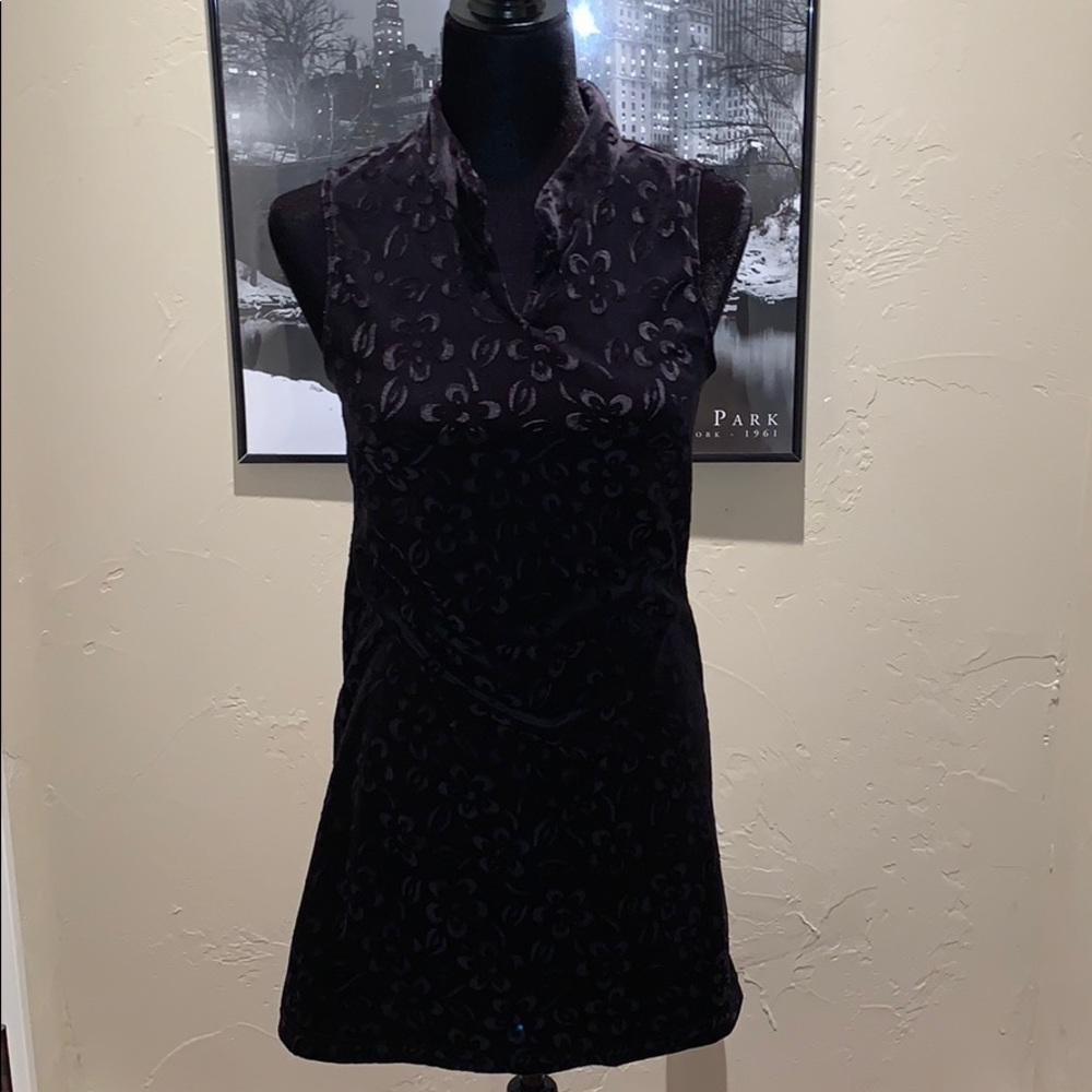 Free People Velveteen Dress Black Floral - Picture 2 of 8